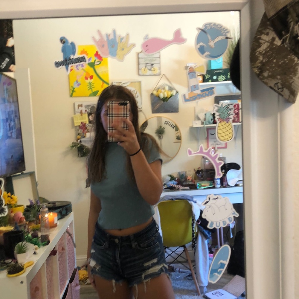 Blue crop top